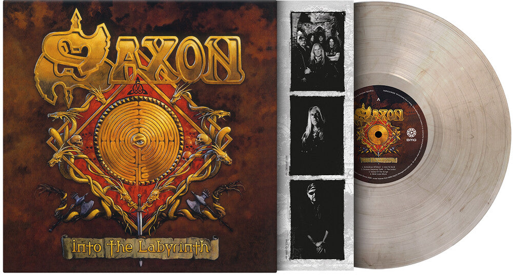 Saxon- Into The Labyrinth - Limited 180-Gram Crystal Clear & Black Marble Colored Vinyl - LP