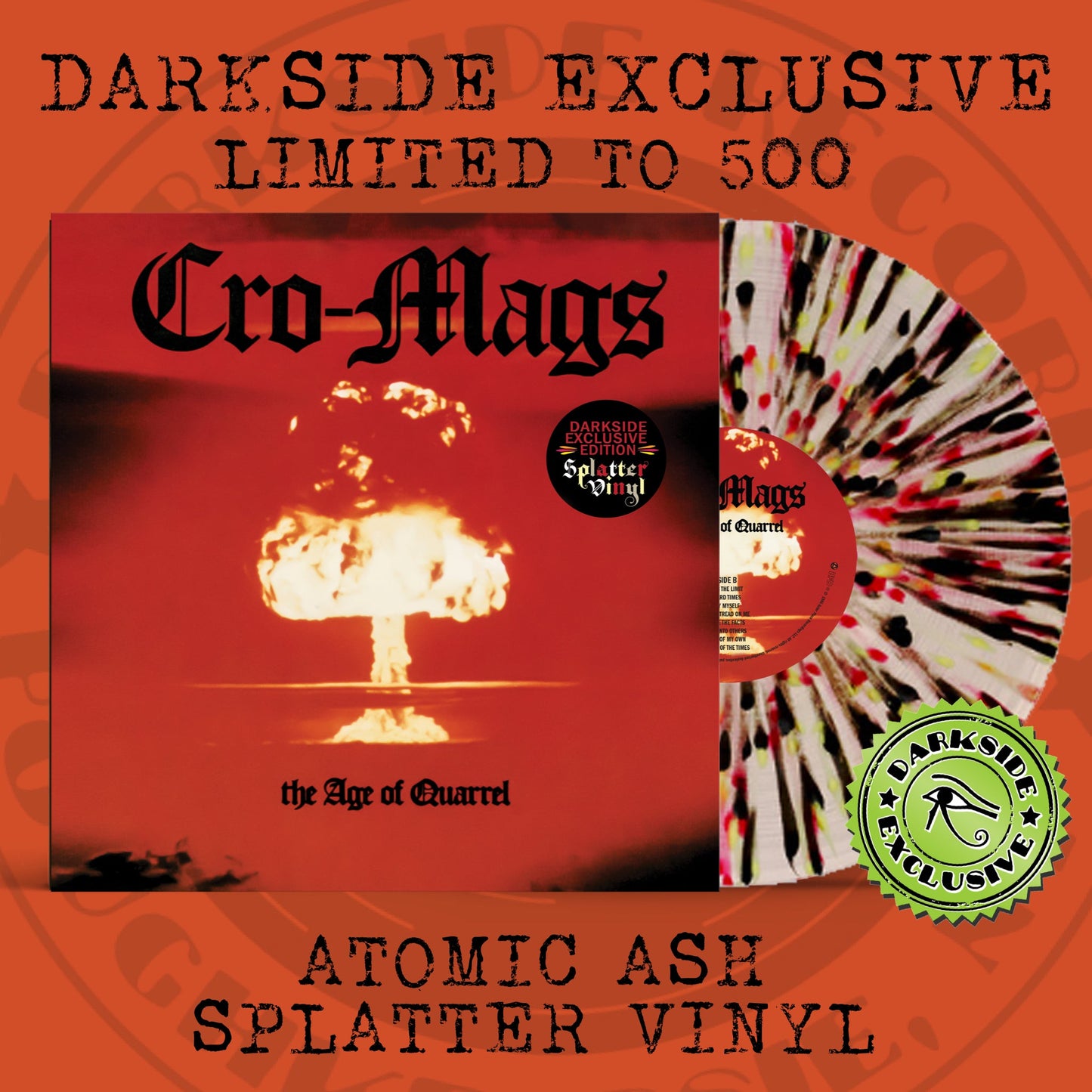 Cro-Mags- Age Of Quarrel (Darkside Exclusive Atomic Ash Splatter Vinyl) - LP