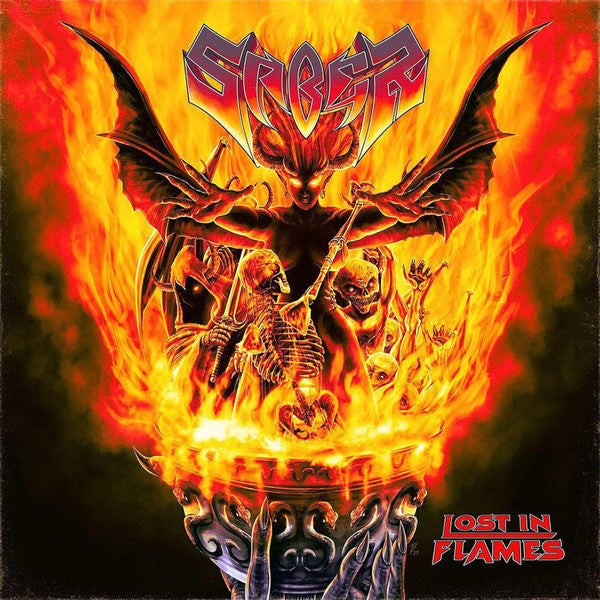 Saber- Lost In Flames - Burning Orange Marble Vinyl - LP