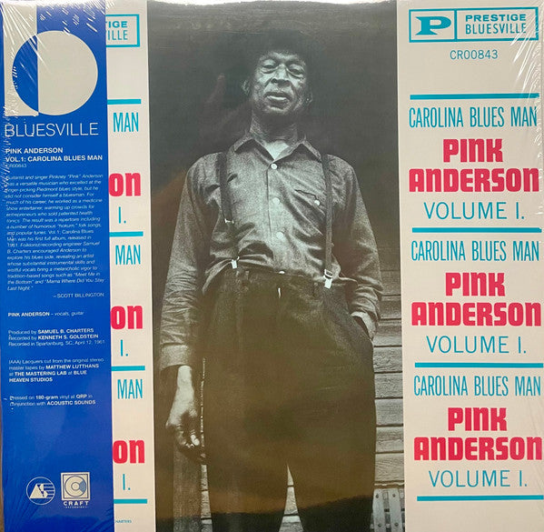 Pink Anderson- Vol. 1: Carolina Blues Man (Bluesville Acoustic Sounds Series) - LP