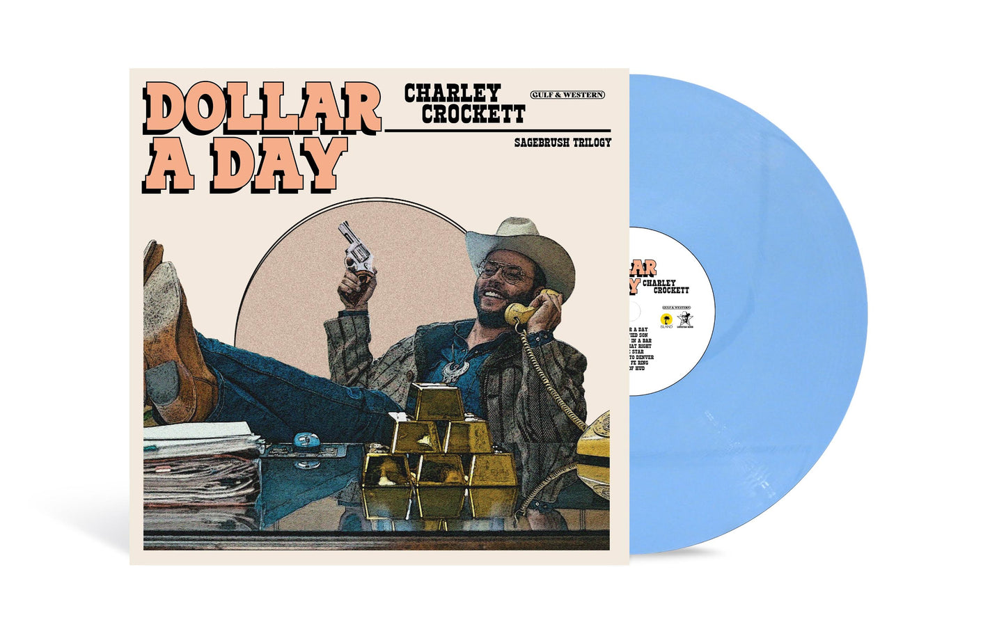 Charley Crockett- Dollar A Day (Indie Exclusive Pale Cornflower Blue Vinyl) - LP