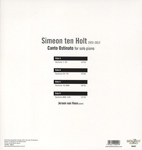 Jeroen van Veen: Ten Holt: Canto Ostinato for Solo Piano [ LP ]
