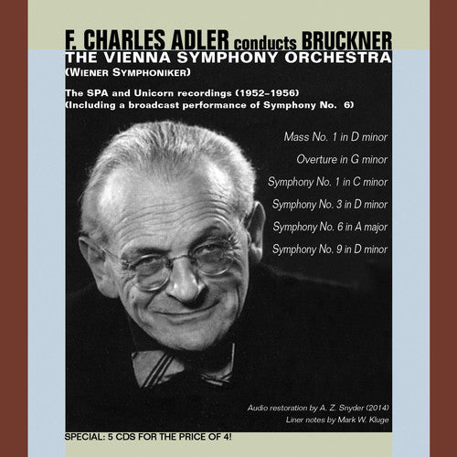 Bruckner / Adler / Vienna Sym Orch: Adler Conducts Bruckner-Mass 1 Syms 1 3 6 & 9  [ CD ]