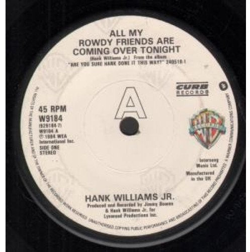 Williams Jr, Hank: All My Rowdy Friends Are Coming Over: Great Tailgate Songs  [ CD ]
