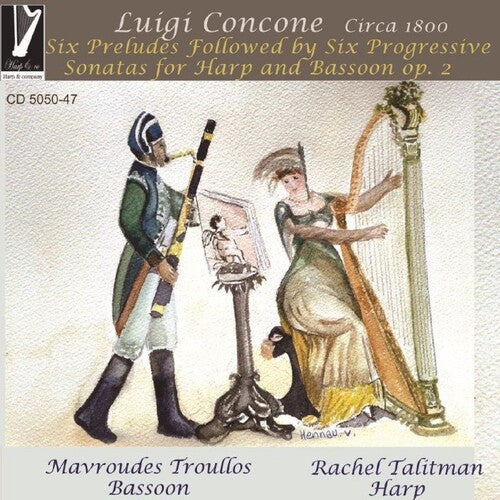 Concone / Talitman, Rachel / Troullos, Mavroudes: Luigi Concone: Six Preludes Followed By Six Progressive Sonatas For Harp & Bassoon Op 2  [ CD ]