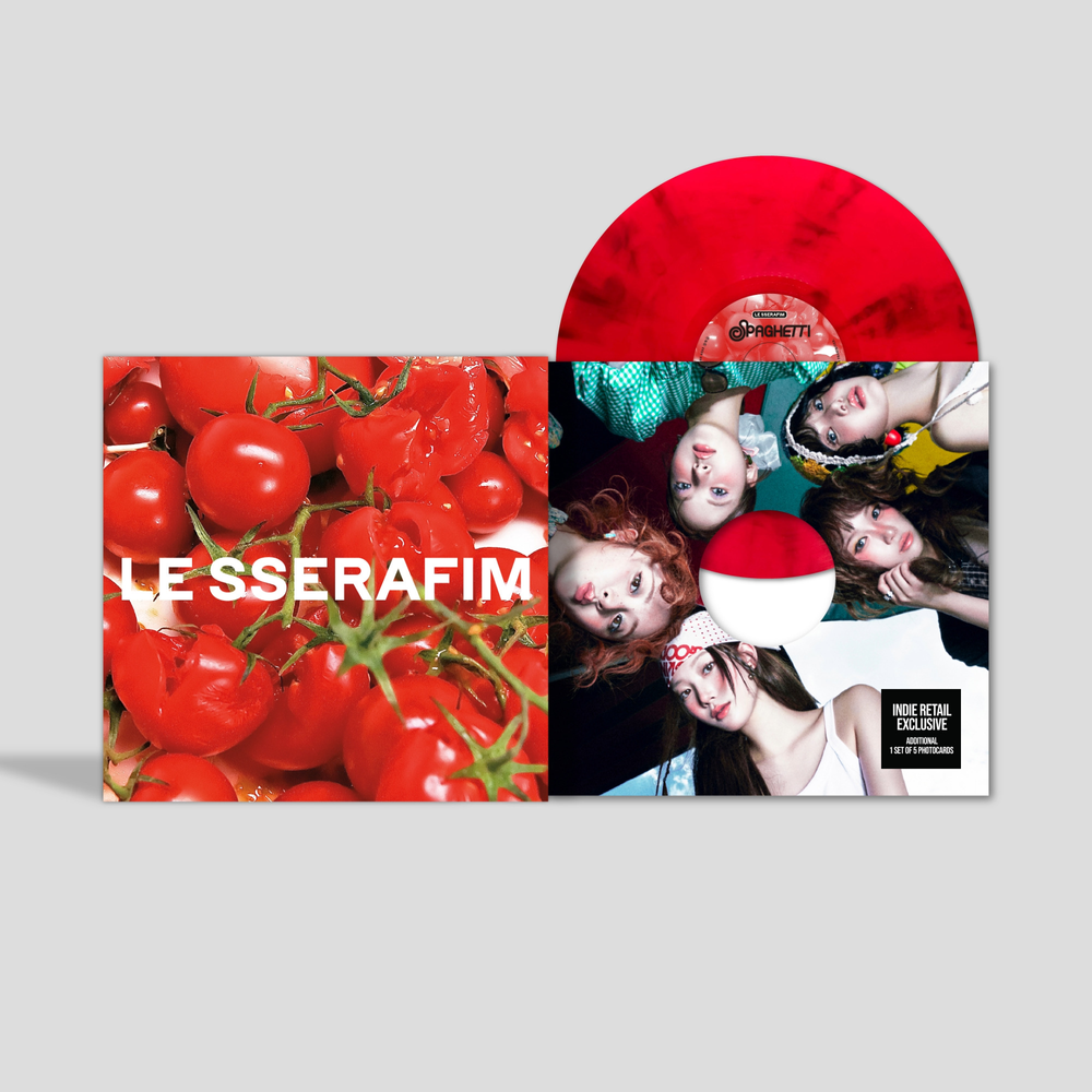 LE SSERAFIM- 1st Single Album 'SPAGHETTI' (Indie Exclusive Vinyl) [Tomato Red + Photocards] - LP