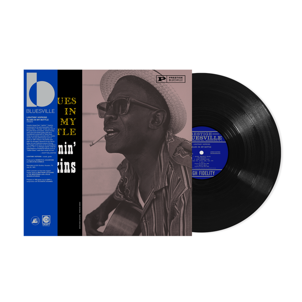 Lightnin' Hopkins- Blues In My Bottle (Bluesville Acoustic Sounds Series) [180g Black Vinyl - paper wrapped jacket] - LP