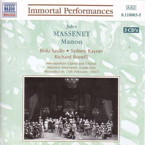Various Artists: Massenet: Manon  [ CD ]