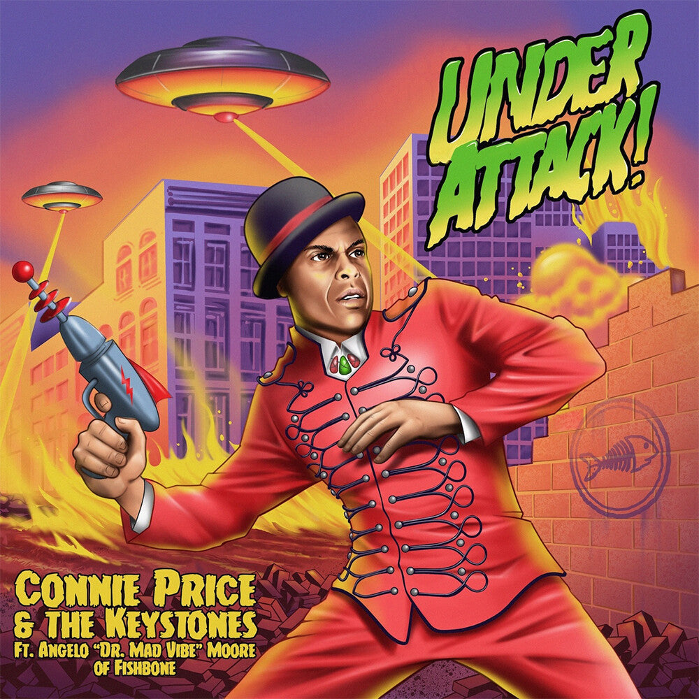 Connie Price & The Keystones ft. Angelo Moore of Fishbone- Under Attack! b/w Under Attack! (Professor Shorthair Remix) [Purple & Green Splatter] - LP