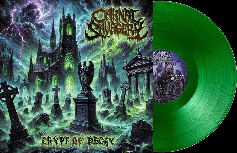 Carnal Savagery- Crypt Of Decay - Cemetery Green [Clear Vinyl] (Grn) [Limited Edition] - LP