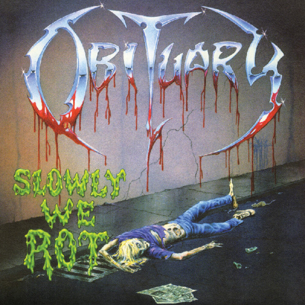 Obituary- Slowly We Rot (Bonus Tracks) (Corpse Blue w/ Blood Splatter Vinyl) - LP