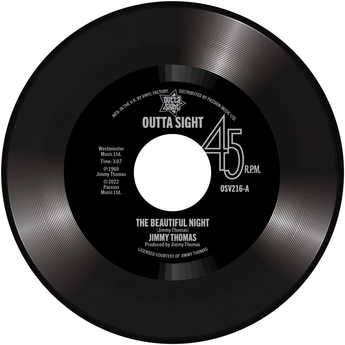 Jimmy Thomas: The Beautiful Night - 7-INCH SINGLE