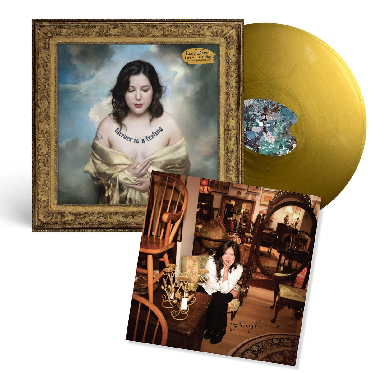 Lucy Dacus- Forever Is A Feeling [Liquid Gold LP] [Signed Insert] (Indie Exclusive Vinyl) (DAMAGED) - LP