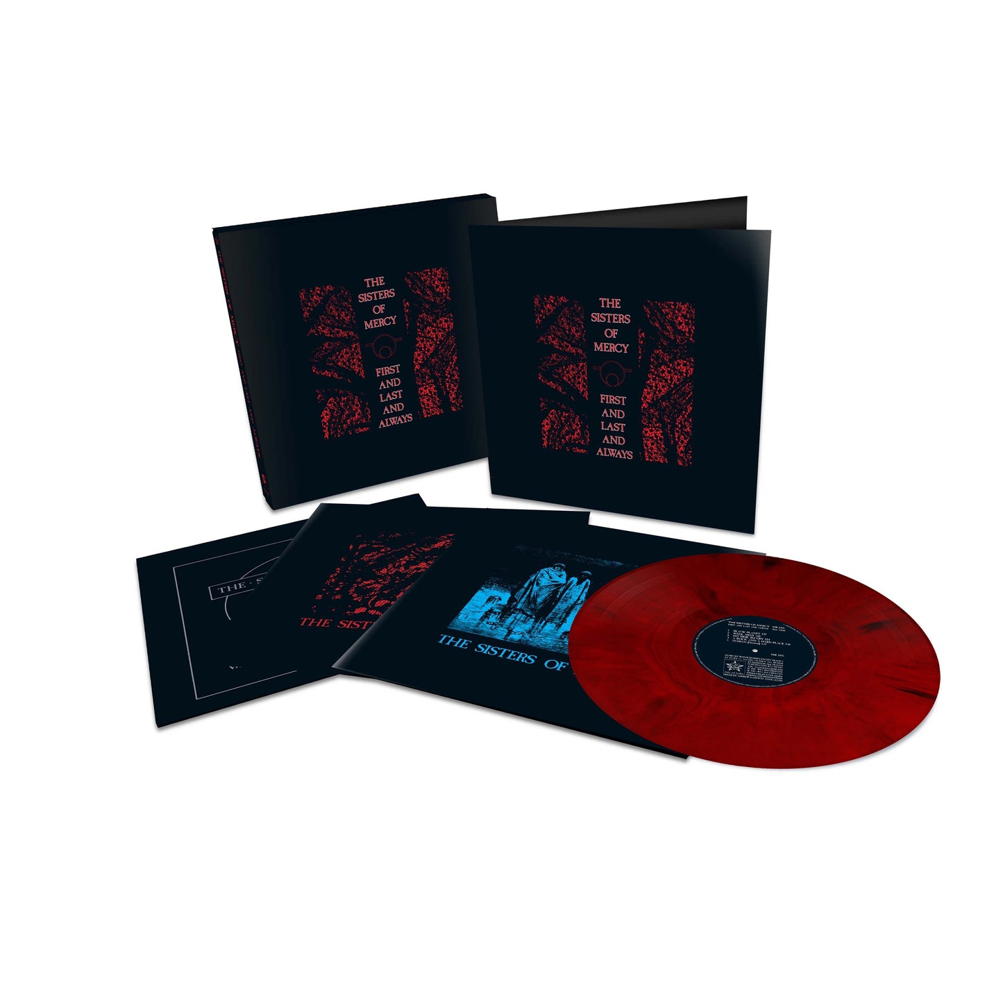Sisters Of Mercy- First and Last and Always (Elektra 75) (Black & Red Marble Vinyl) - LP
