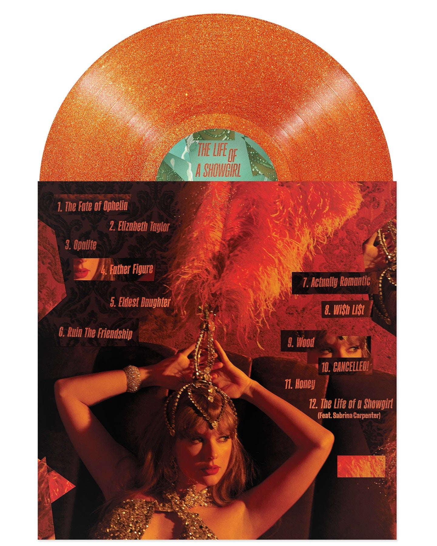 Taylor Swift- The Life of a Showgirl [Sweat and Vanilla Perfume Portofino Orange Glitter Vinyl] - LP