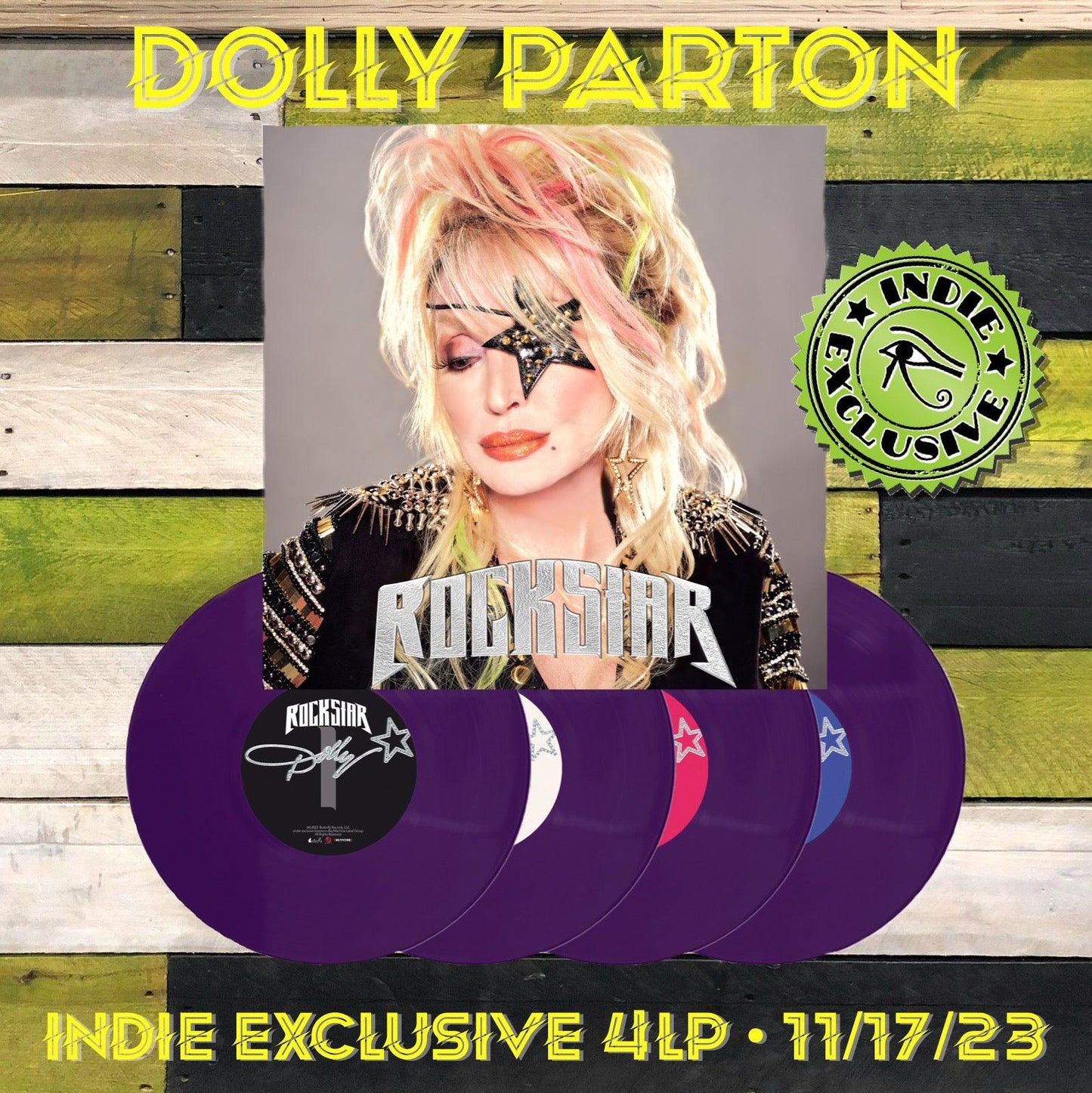 Dolly Parton- Rockstar [Deep Purple 4LP] [Alternate Cover] (Indie Exclusive Vinyl) - LP
